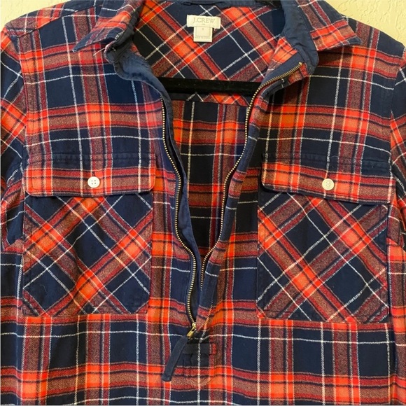 J. Crew 1/2 Zip Pullover Flannel - Picture 3 of 4
